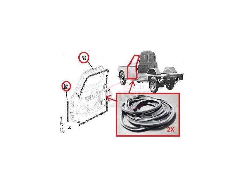 Peugeot 403 Pick-up - Jogo (2) borrachas porta