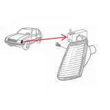 Peugeot 205 - Afinador e suporte farolim frente esquerdo