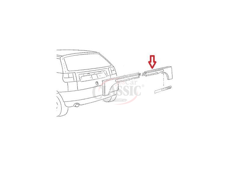 Seat Ibiza 6K1 - Friso da tampa mala direito