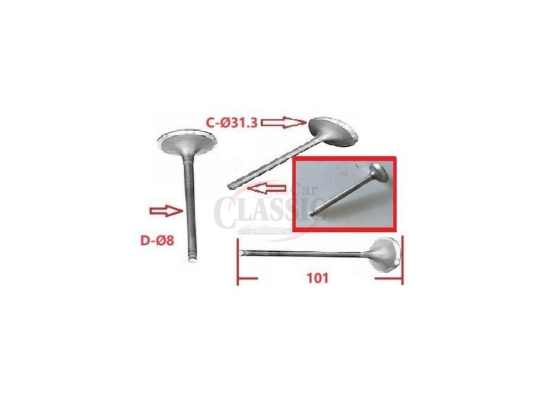 Aplicação Desconhecida - Válvula de admissão / Escape (Ø31.3x8x101)