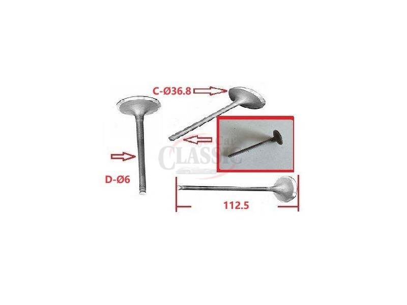 Aplicação Desconhecida - Válvula de admissão / Escape (Ø36.8x6x112.5)
