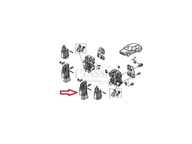 Renault 19 / Renault Clio / Renault Megane - Actuador / Pistola fecho central (VACHETTE)