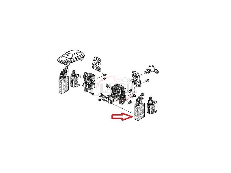 Renault 19 / Renault 21 / Renault Espace II - Actuador / Pistola fecho central porta frente esquerda (5 Terminais) (CIM)