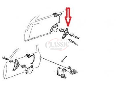 Opel Corsa A - Suporte de fixação do actuador / Pistola do fecho central frente direita