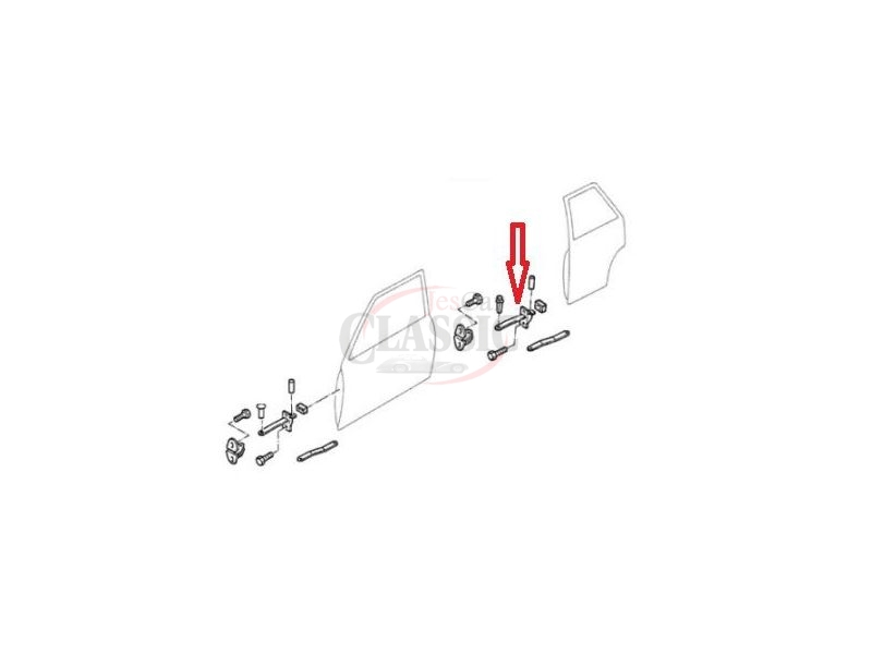 Opel Corsa A - limitador / Esticador da porta tras direita / esquerda