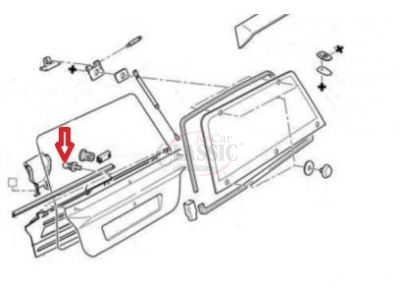 Citroen AX - Parafuso / Rótula esférica do vidro tampa mala