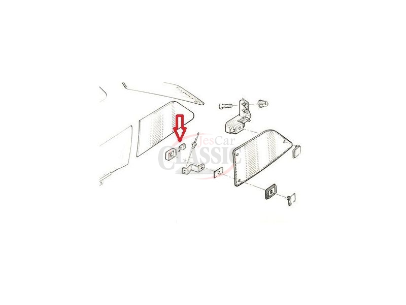 Renault Super 5 - Mola de fixação da tampa da dobradiça do vidro lateral (móvel)