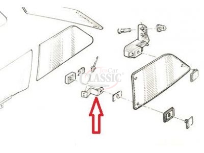 Renault Super 5 - Dobradiça do vidro lateral (móvel)