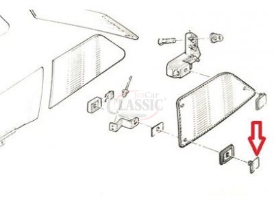 Renault Super 5 - Tampa de acabamento do ponto fixação da dobradiça do vidro lateral (móvel)