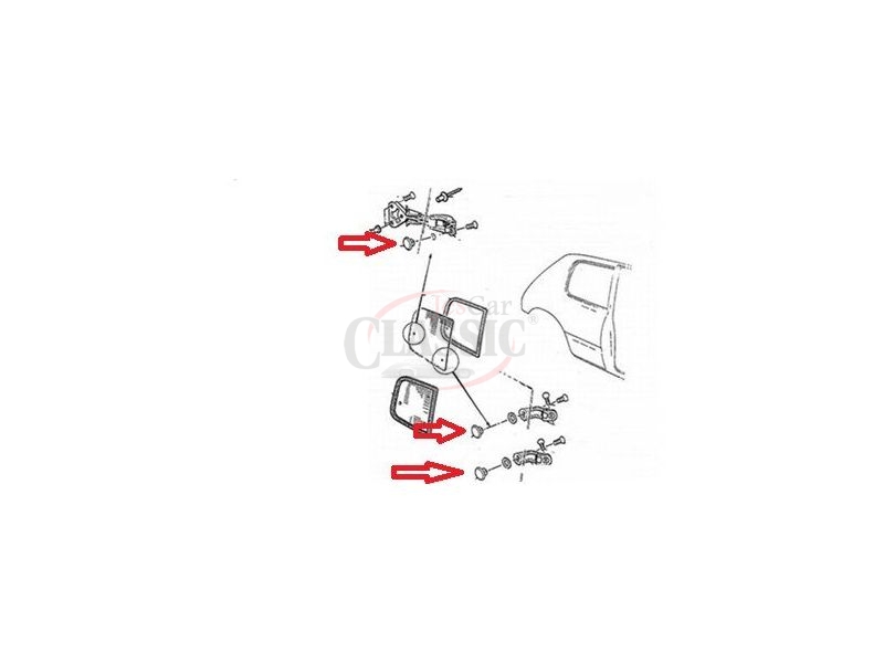 Citroen / Peugeot - Porca de fixação do vidro lateral (móvel) (CINZA)