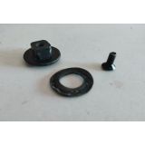 Citroen AX / Peugeot 205 - Conjunto de porca fixação/parafuso/junta do vidro lateral (móvel) (PRETO)