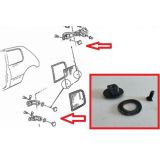 Citroen AX / Peugeot 205 - Conjunto de porca fixação/parafuso/junta do vidro lateral (móvel) (PRETO)
