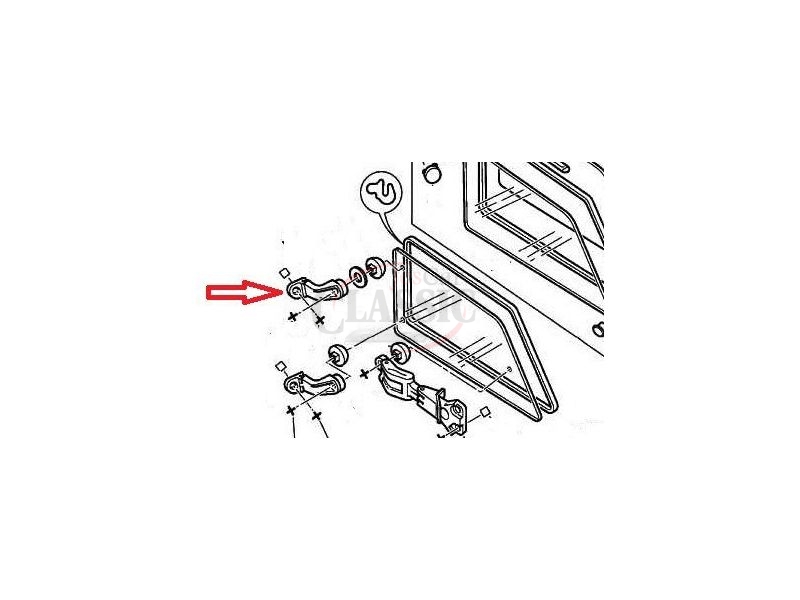 Citroen AX / Peugeot 205 - Dobradiça superior do vidro lateral esquerdo (móvel)