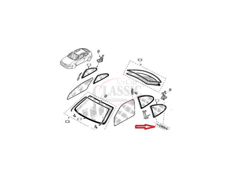 Renault Megane Coupe - Porca de fixação do vidro lateral (móvel) 