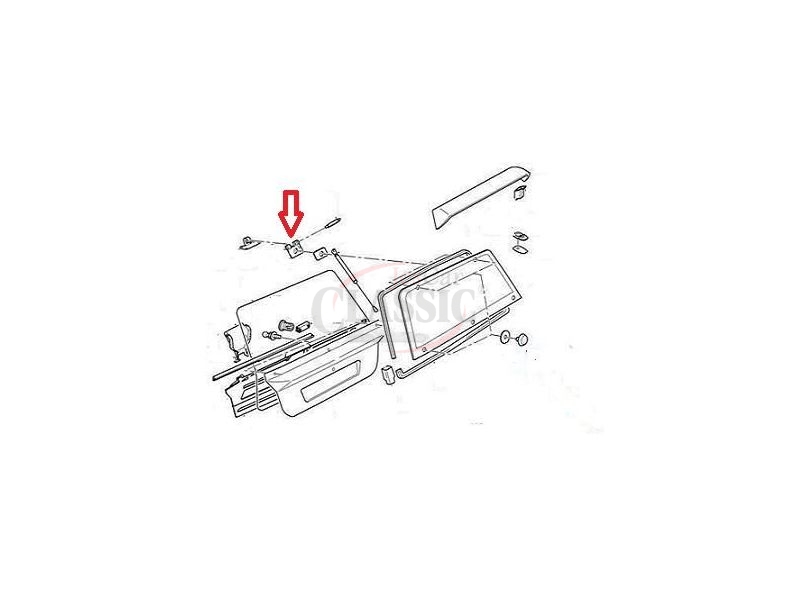 Citroen AX - Dobradiça de fixação do vidro óculo traseiro