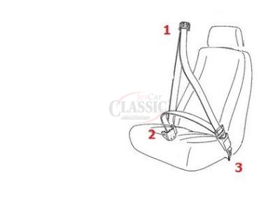 Peugeot 206 - Cinto de segurança direito (Sem enrolador) (3 - Pontos de fixação)