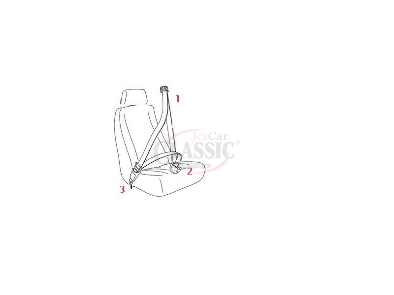Skoda Octavia I - Cinto de segurança frente esquerdo (sem enrolador) (3 - Pontos fixação)