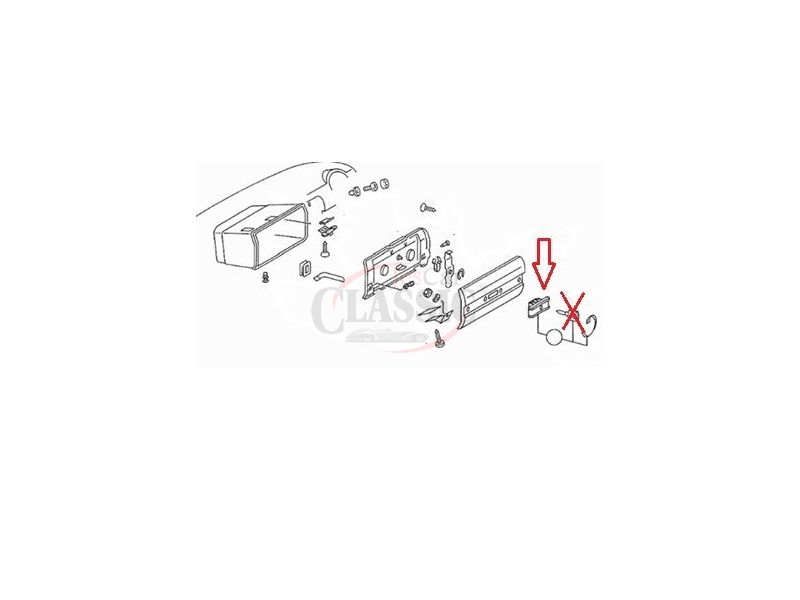Mercedes-Benz W123 - Manipulo da tampa porta luvas (PRETO)