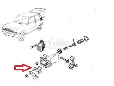 Renault 5 - Guia batente do fecho tampa mala