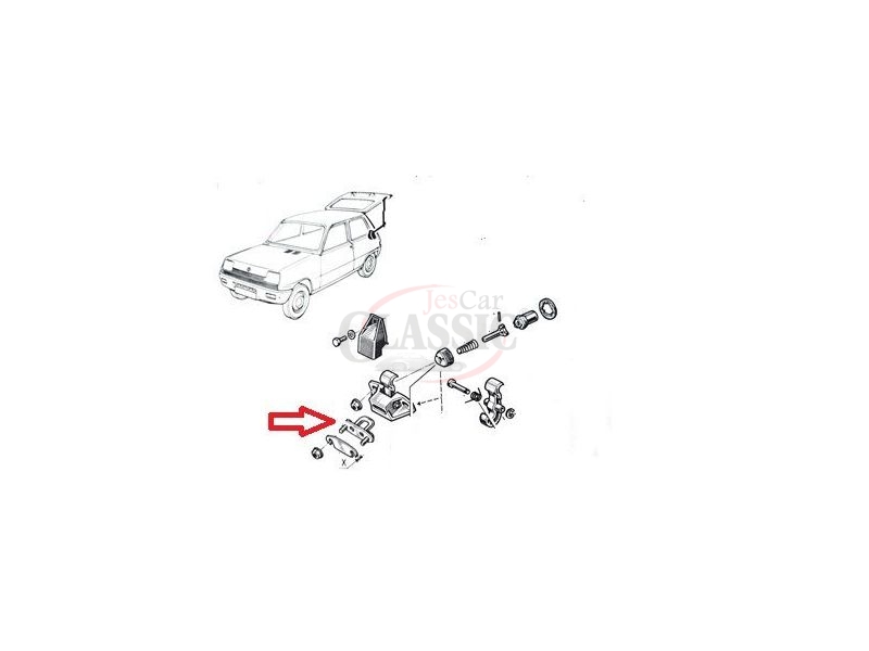 Renault 5 - Guia batente do fecho tampa mala