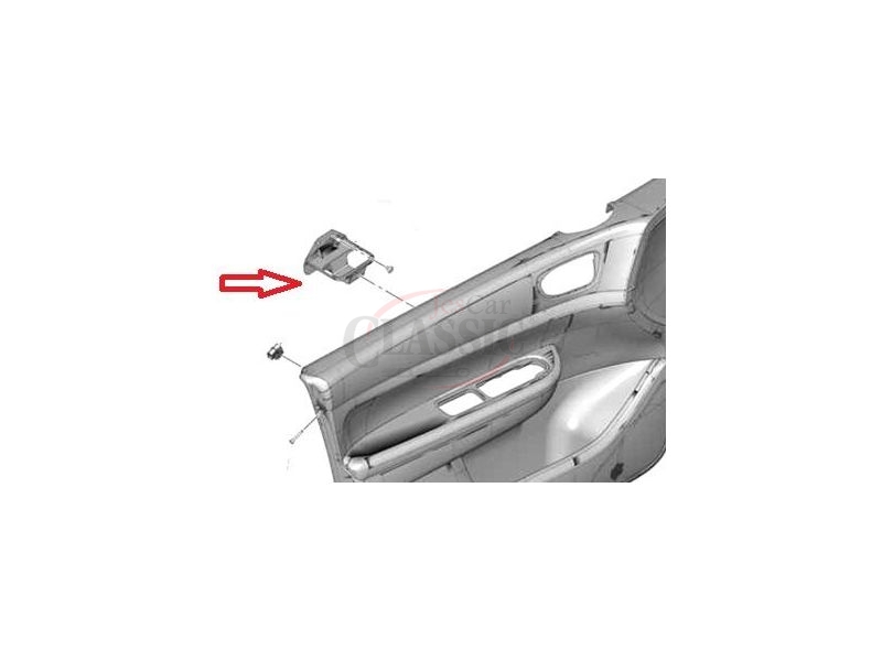 Peugeot 307 - Suporte de fixação porta frente do puxador porta interior