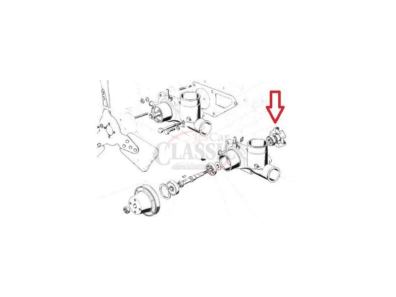 Peugeot 203 / Peugeot 403 - Turbina da bomba água com empanque (Para veio de Ø15)