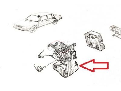 Renault 9 - Mecanismo de fechadura porta traseira direita
