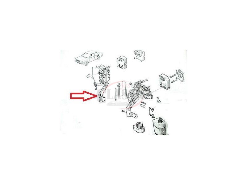 Renault 9 - Mecanismo de fechadura porta traseira direita com fecho central