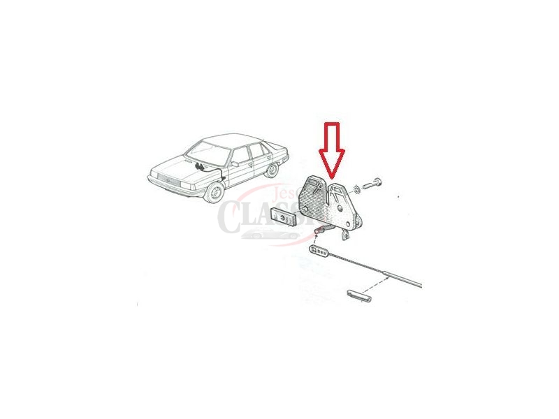 Renault 9 / Renault 11 - Mecanismo de fecho capot