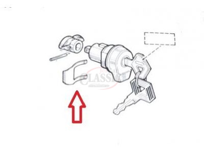 Renault 9 / Renault 19 - Chaveta de fixação do canhão fechadura tampa mala