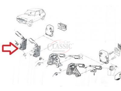 Renault 5 Alpine - Mecanismo de fechadura porta direita (3 Portas -1976)