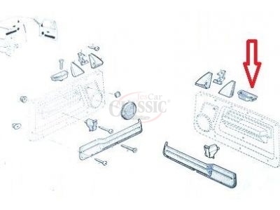 Renault Express / Renault Super 5 - Espelho de manipulo porta interior direita