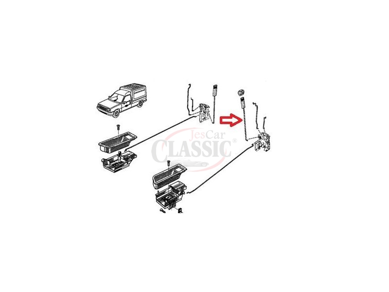 Renault Express / Renault Super 5 - Botão de trancamento porta frente esquerda (210mm)
