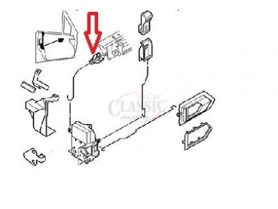 Peugeot 306 - Mola do tirante do manipulo abertura porta exterior