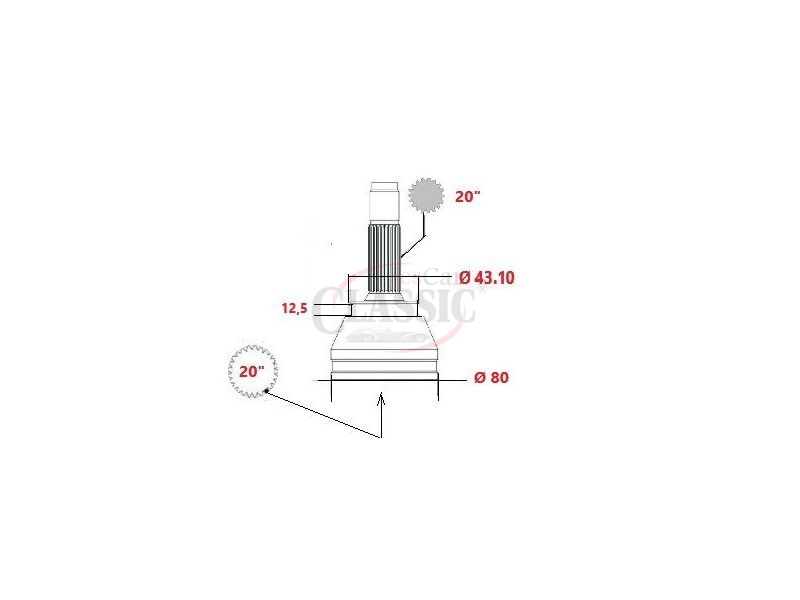 Fiat Panda / Seat Marbella - Junta homocinética + Fole Junto á roda (20")
