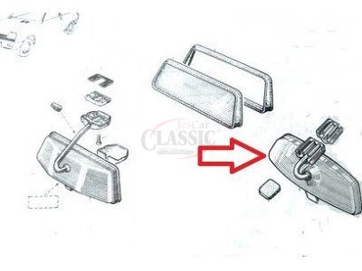 Renault 4 / Renault 5 /  Renault 9 / Renault 11 - Espelho retrovisor interior (220x68) (EUROBRAU)