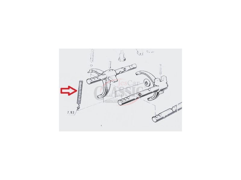 Renault 4 / Renault 5 - Mola de engrenagem mudanças (1-2) (70mm) (Caixa 354, HA0)