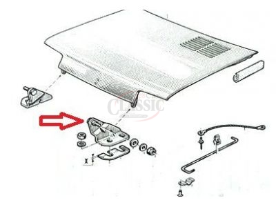 Renault 5 - Dobradiça capot esquerda