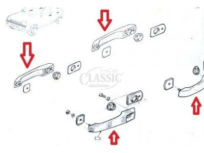 Renault 5 - Manipulo de abertura porta exterior frente / tras