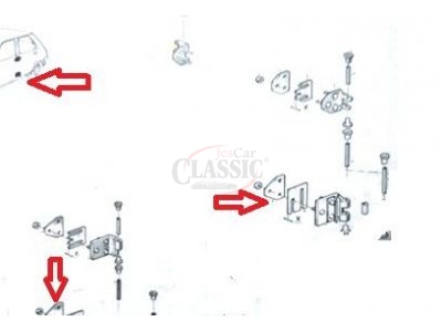 Renault 5 - Contra placa de fixação das dobradiças porta inferiores frente / tras (3.5mm)