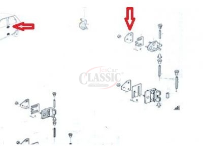 Renault 5 - Calço de afinação da contra placa da dobradiça (superior) portas traseira (1mm)