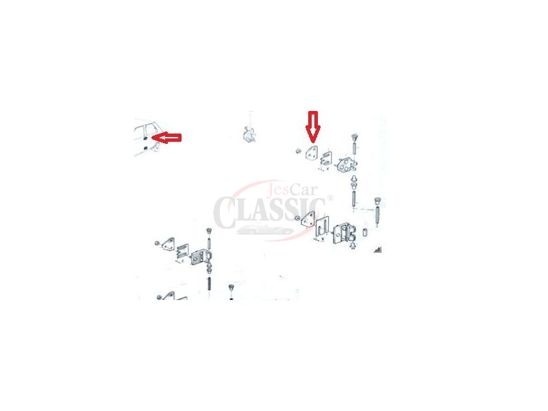 Renault 5 - Calço de afinação da contra placa da dobradiça (superior) portas traseira (1mm)