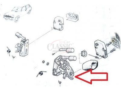 Renault 5 - Mecanismo de fechadura porta esquerda (3 Portas - FASE II)