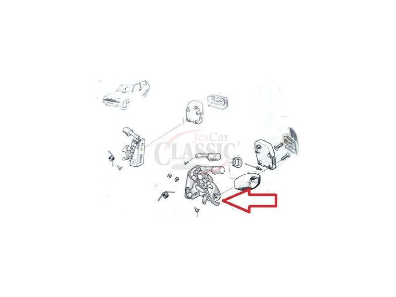 Renault 5 - Mecanismo de fechadura porta esquerda (3 Portas - FASE II)