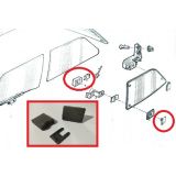 Renault Super 5 GT Turbo - Jogo (3) fixações da dobradiça e vidro lateral (móvel)