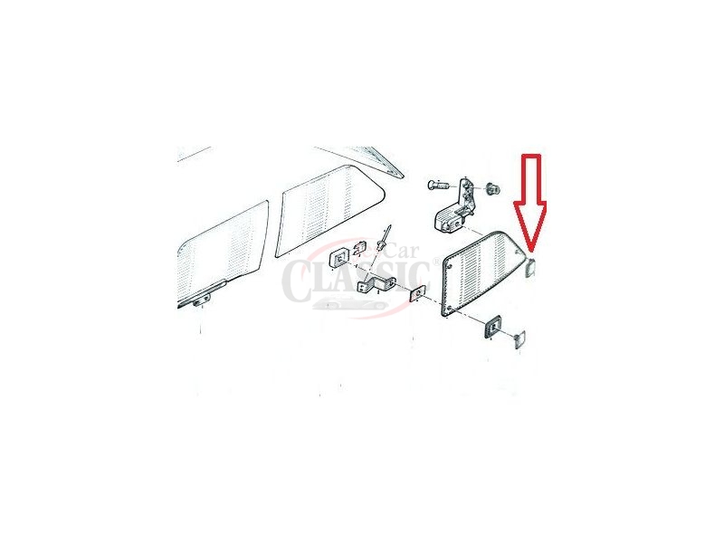 Renault Super 5 GT Turbo - Tampa de fixação do manipulo ao vidro lateral (móvel)