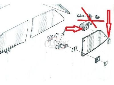 Renault Super 5 GT Turbo - Jogo (2) tampa + mola de fixação do manipulo vidro lateral (móvel)
