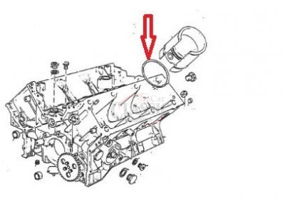 Peugeot 504 - Junta de camisa motor (vermelha) (V6)