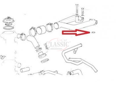 Peugeot 504 - Junta / O´ring do coletor água (31x37x3) (V6)