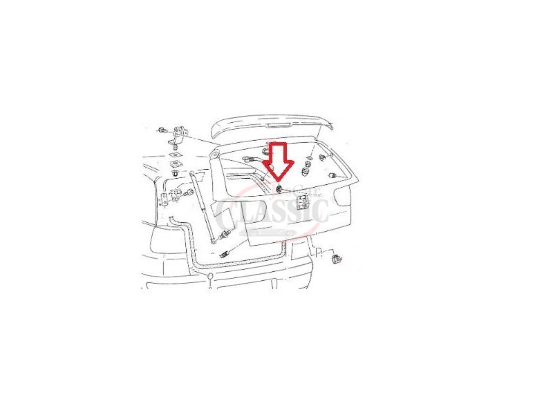 Seat Ibiza II 6K - Borracha de vedação do veio de limpa-vidros traseiro